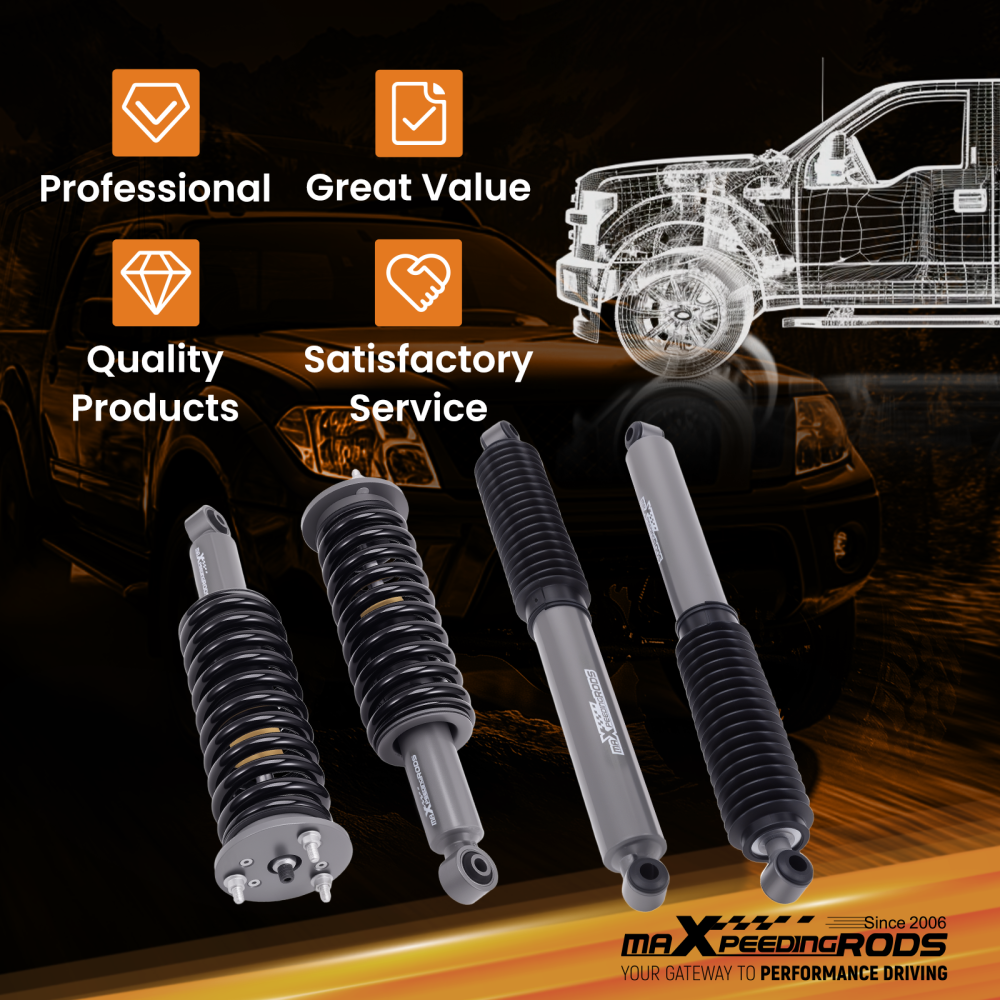 FrontRear Shock Absorber Lift Kit for 2005-2024 compatible for Nissan Frontier 4WD 2.5/1.5
