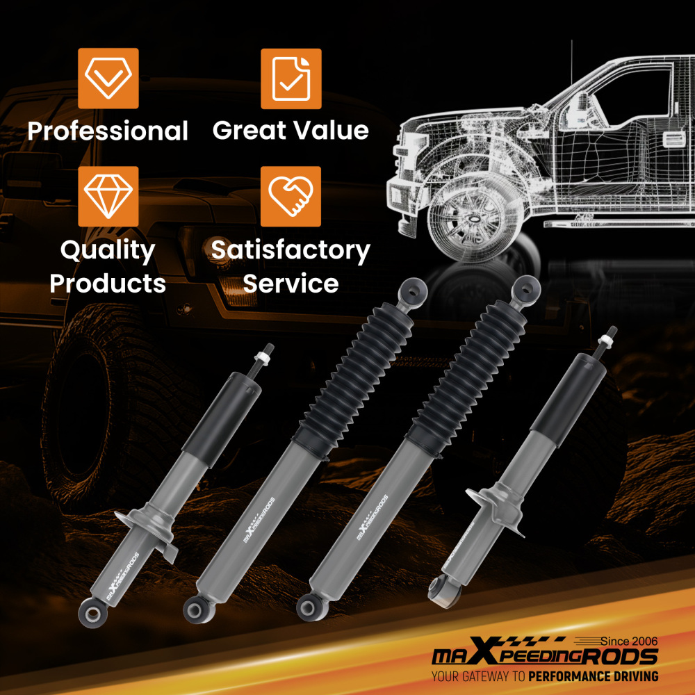 Front Rear 2 Shock Absorbers compatible for NISSAN NAVARA D40 4WD 05 - 14 Nitrogen Charged