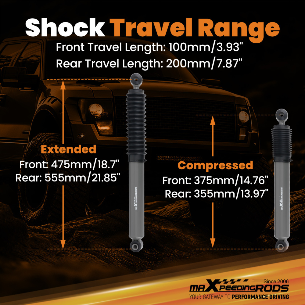 Front Rear 2 Shock Absorbers compatible for NISSAN NAVARA D40 4WD 05 - 14 Nitrogen Charged
