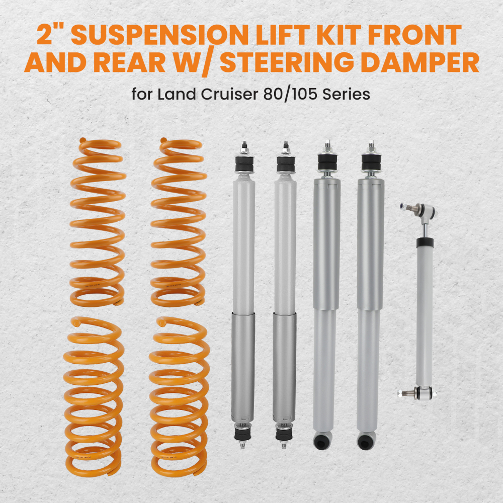 2 50mm Lift Kit Shocks Coil Springs compatible for TOYOTA Landcruiser 80 Series