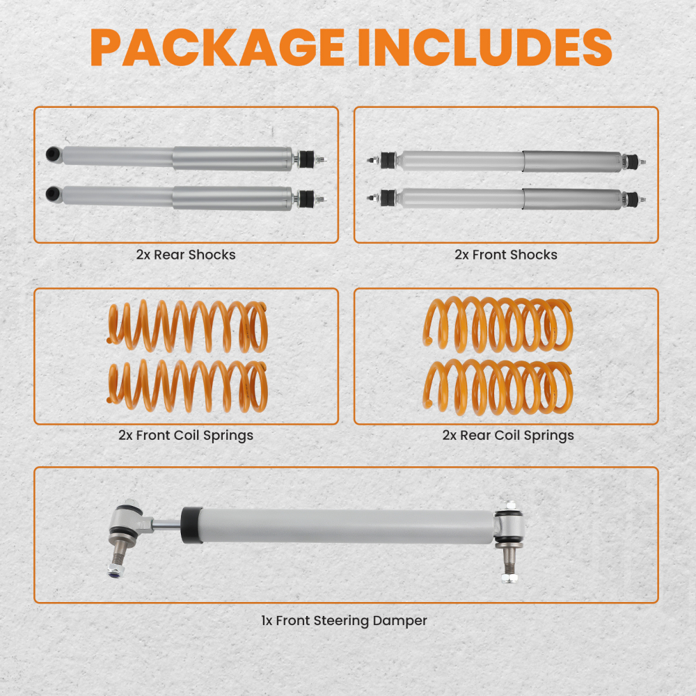 2 50mm Lift Kit Shocks Coil Springs compatible for TOYOTA Landcruiser 80 Series