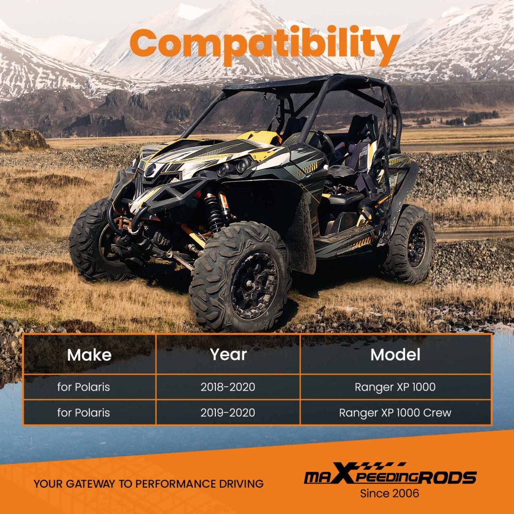 Control Arm Bushing and Sleeves Kits Kit compatible for Polaris Ranger XP 1000 2018-2020