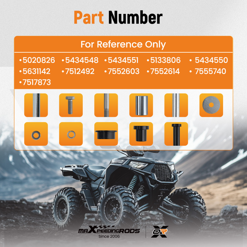 Rear A-Arm Bushing Kit compatible for Polaris Sportsman 400 450 500 600 700 800 2003-2010