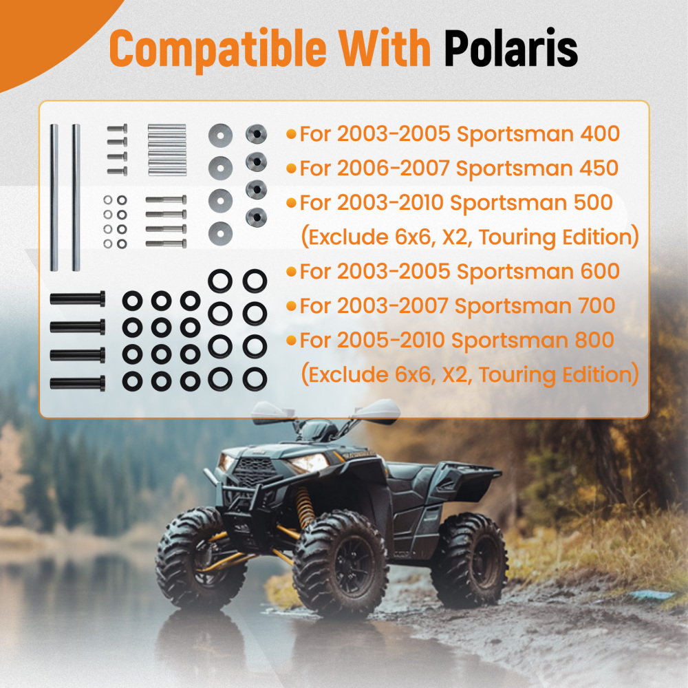 Rear A-Arm Bushing Kit compatible for Polaris Sportsman 400 450 500 600 700 800 2003-2010
