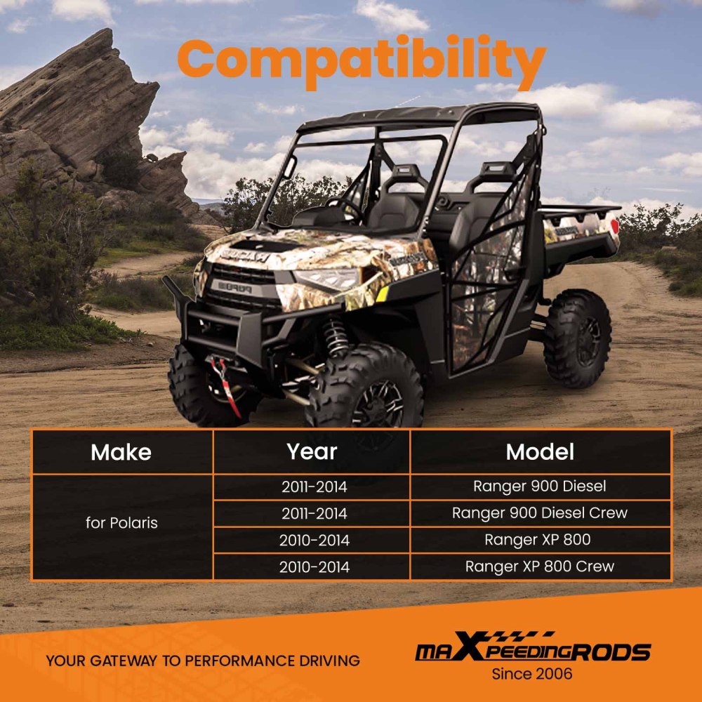 Complete A Arm Bushing Rebuild Kit compatible for Polaris Ranger XP 800 / 900 Diesel10-14