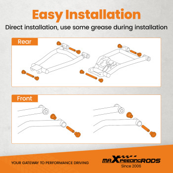 Complete A Arm Bushing Rebuild Kit compatible for Polaris Ranger XP 800 / 900 Diesel10-14