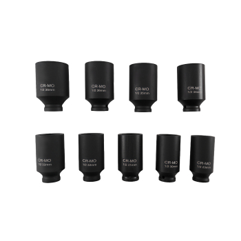 29mm-38mm 9pcs 1/2drive Deep 6 Sided Impact Socket Set Metric Axle Hub Nut