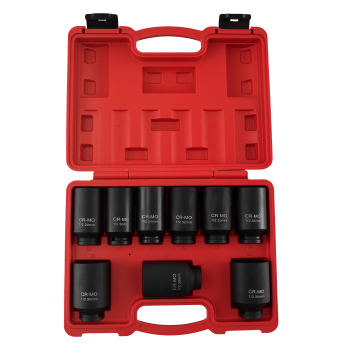 29mm-38mm 9pcs 1/2drive Deep 6 Sided Impact Socket Set Metric Axle Hub Nut