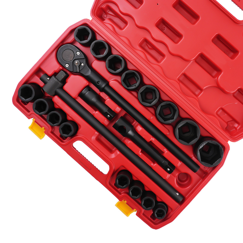 21x 3/4 pouces 19-50mm Drive Deep Impact Socket Set Garage Repair Clés à cliquet