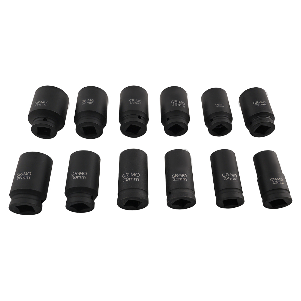 12pcs Tools Socket Impact Convertisseur Adaptateur Set  3/4