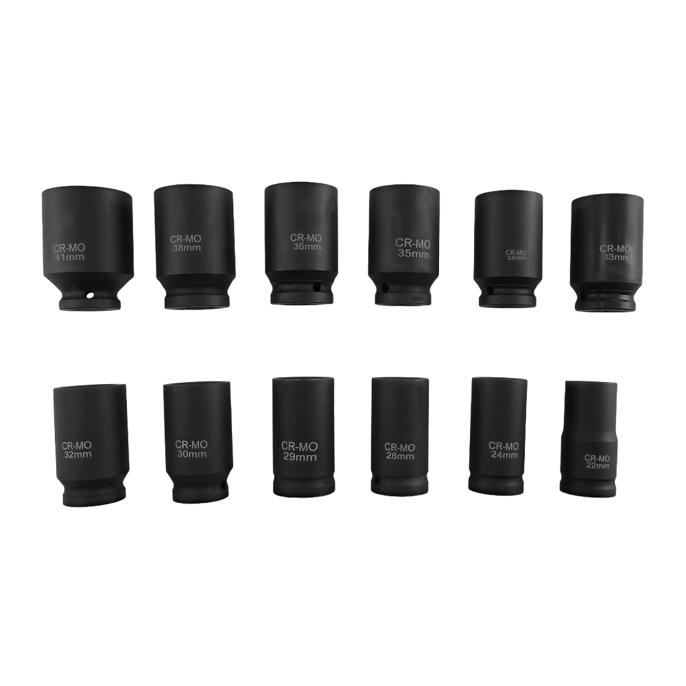 12pcs Tools Socket Impact Convertisseur Adaptateur Set  3/4