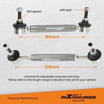 maXpeedingrods Universal Adjustable Swaybar Sway Bar Links 180mm-210mm 10/12mm