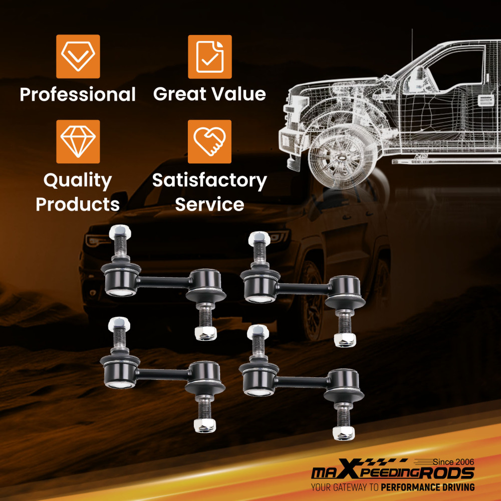 Set Of 4 Sway Bar End Link compatible for Chevrolet Corvette C5 C6 1997 1998 1999-2013