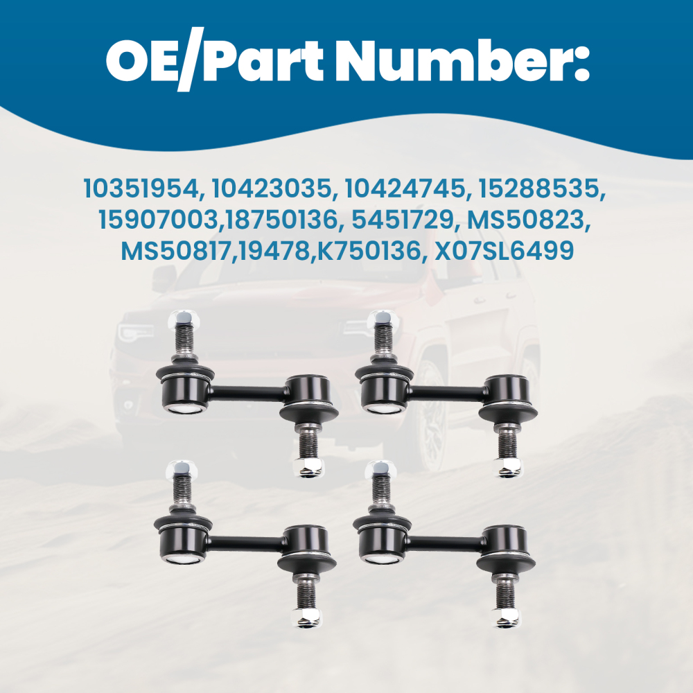 Set Of 4 Sway Bar End Link compatible for Chevrolet Corvette C5 C6 1997 1998 1999-2013