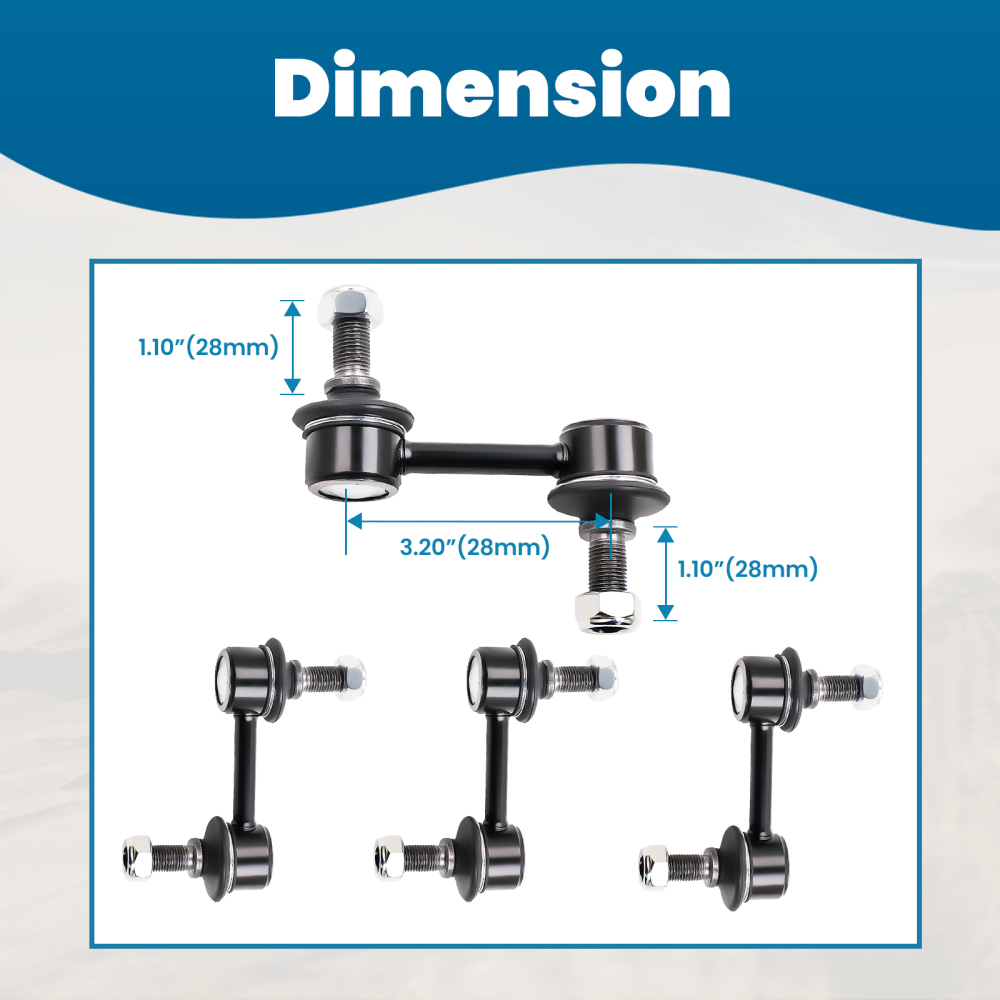Set Of 4 Sway Bar End Link compatible for Chevrolet Corvette C5 C6 1997 1998 1999-2013