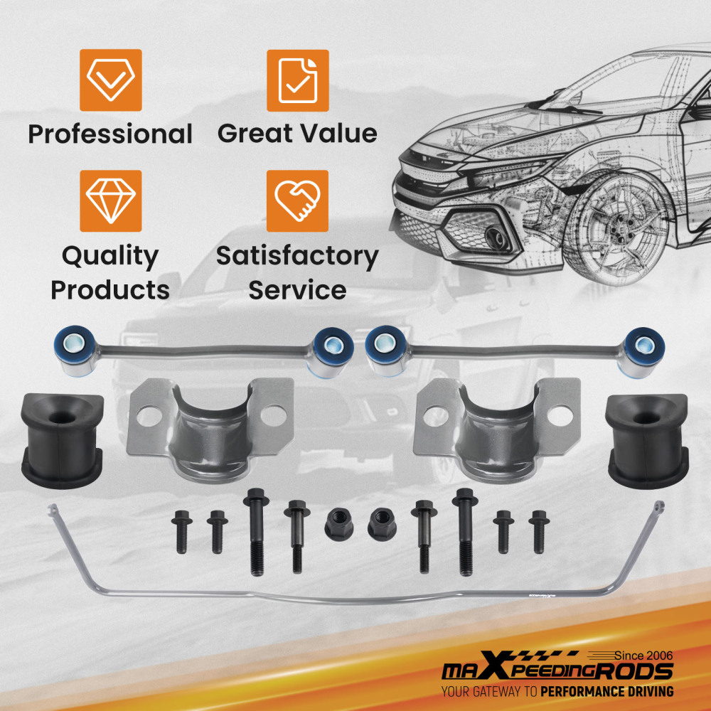 Rear Sway Bar Kit compatible for Jeep Grand Cherokee WJ 1999-2004 w/ LinksPoly Bushings