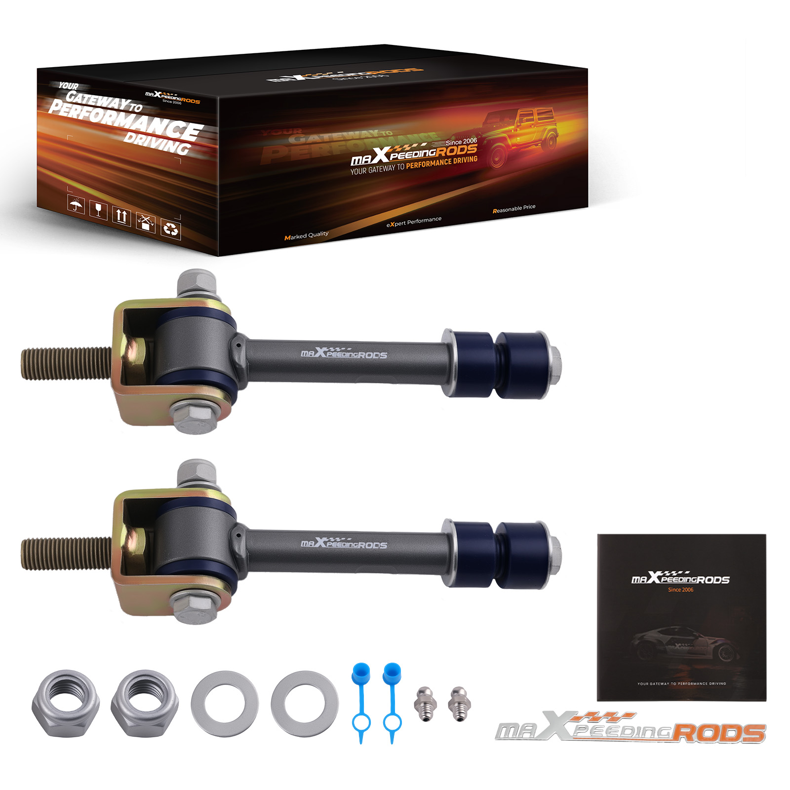0-2 Lift Front Sway Bar End Links compatible for GMC Sierra Silverado 1500/2500/3500 HD