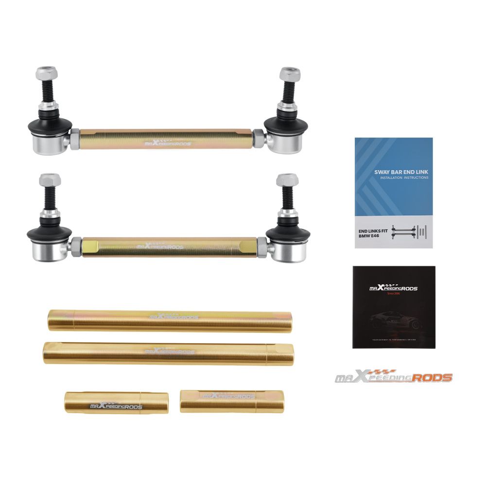 Suspension Stabilizer Front Adjustable Sway Bar End Links compatible for BMW E46 + M3