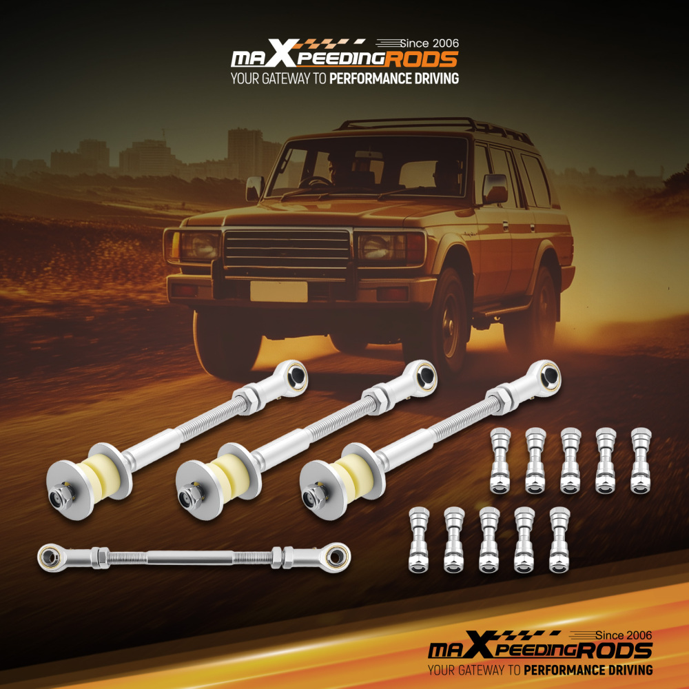 4 FrontRear Adjustable Sway Bar Link Kit compatible for Nissan Patrol GU Y61 2-8 Lift