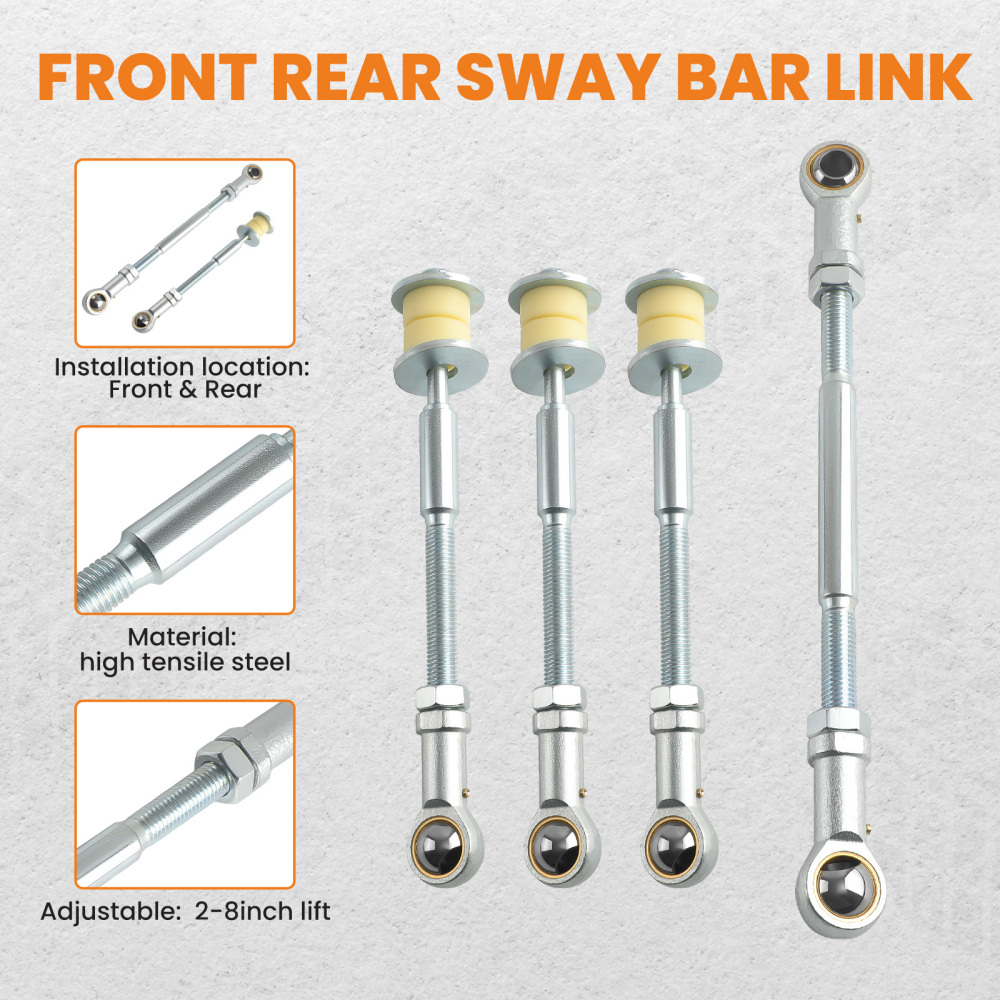 2x Delantero+Trasero Ajustable Sway Bar Link Kit compatible para Nissan Patrol Y61 GU 97-12