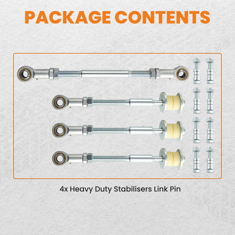 2x Delantero+Trasero Ajustable Sway Bar Link Kit compatible para Nissan Patrol Y61 GU 97-12