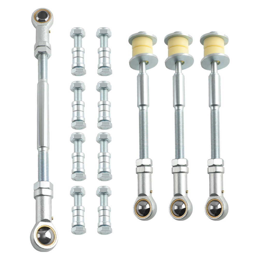 2x Delantero+Trasero Ajustable Sway Bar Link Kit compatible para Nissan Patrol Y61 GU 97-12