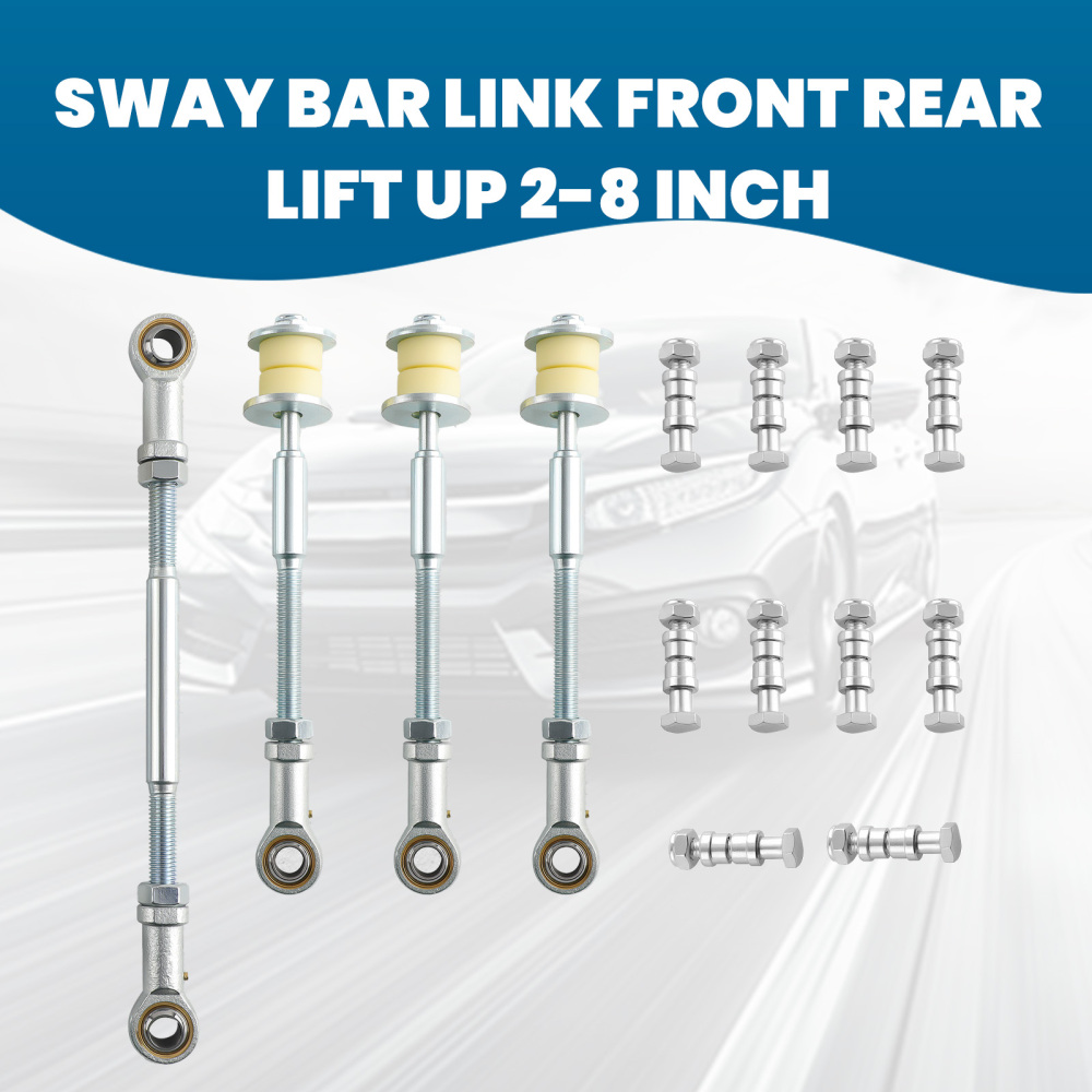 2x Delantero+Trasero Ajustable Sway Bar Link Kit compatible para Nissan Patrol Y61 GU 97-12