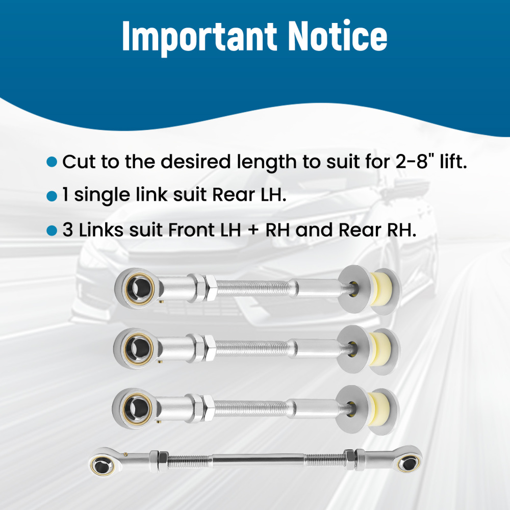2x Delantero+Trasero Ajustable Sway Bar Link Kit compatible para Nissan Patrol Y61 GU 97-12