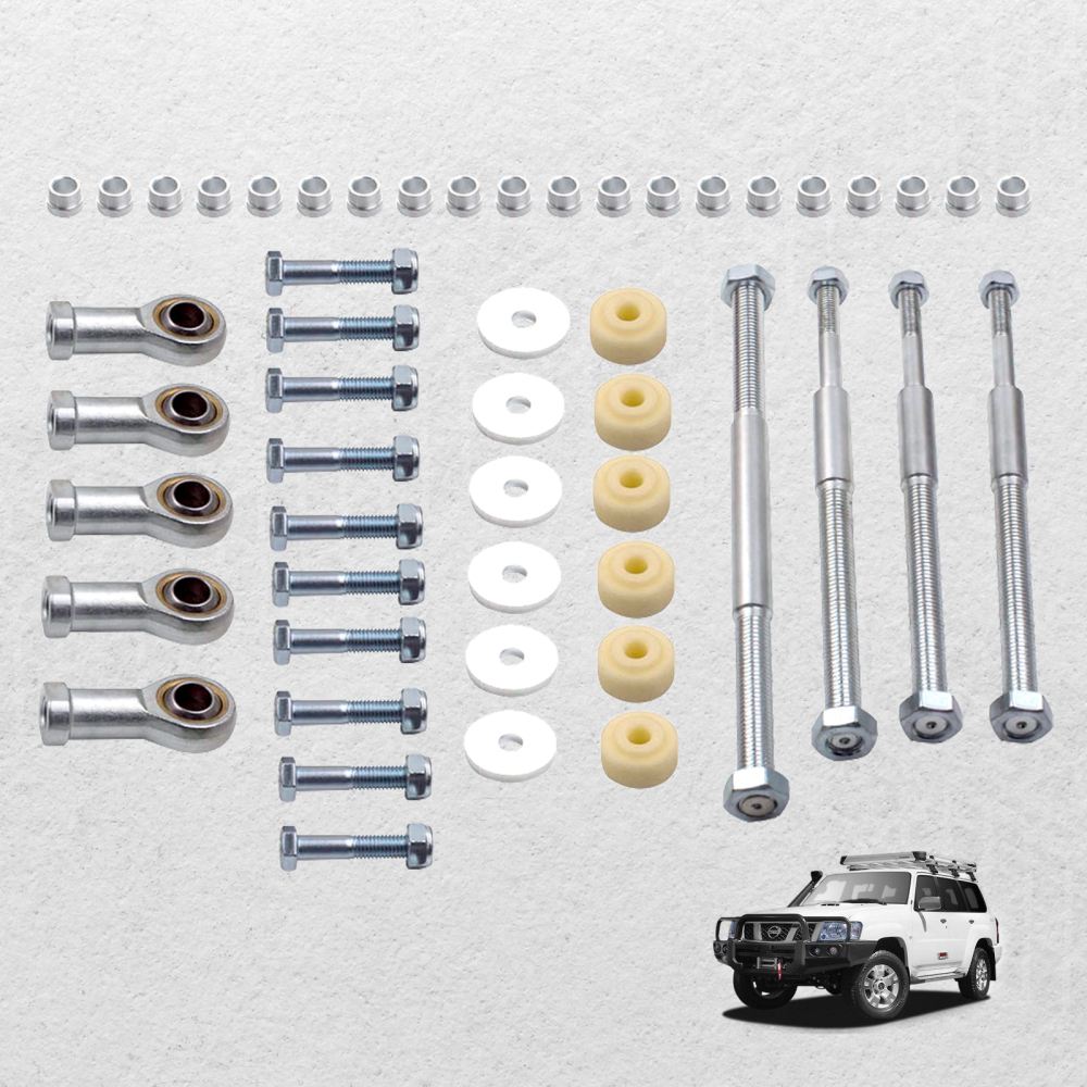 4 Front and Rear Adjustable Sway Bar Link Kit compatible for Nissan Patrol GU Y61 2 inch-8 inch Lift