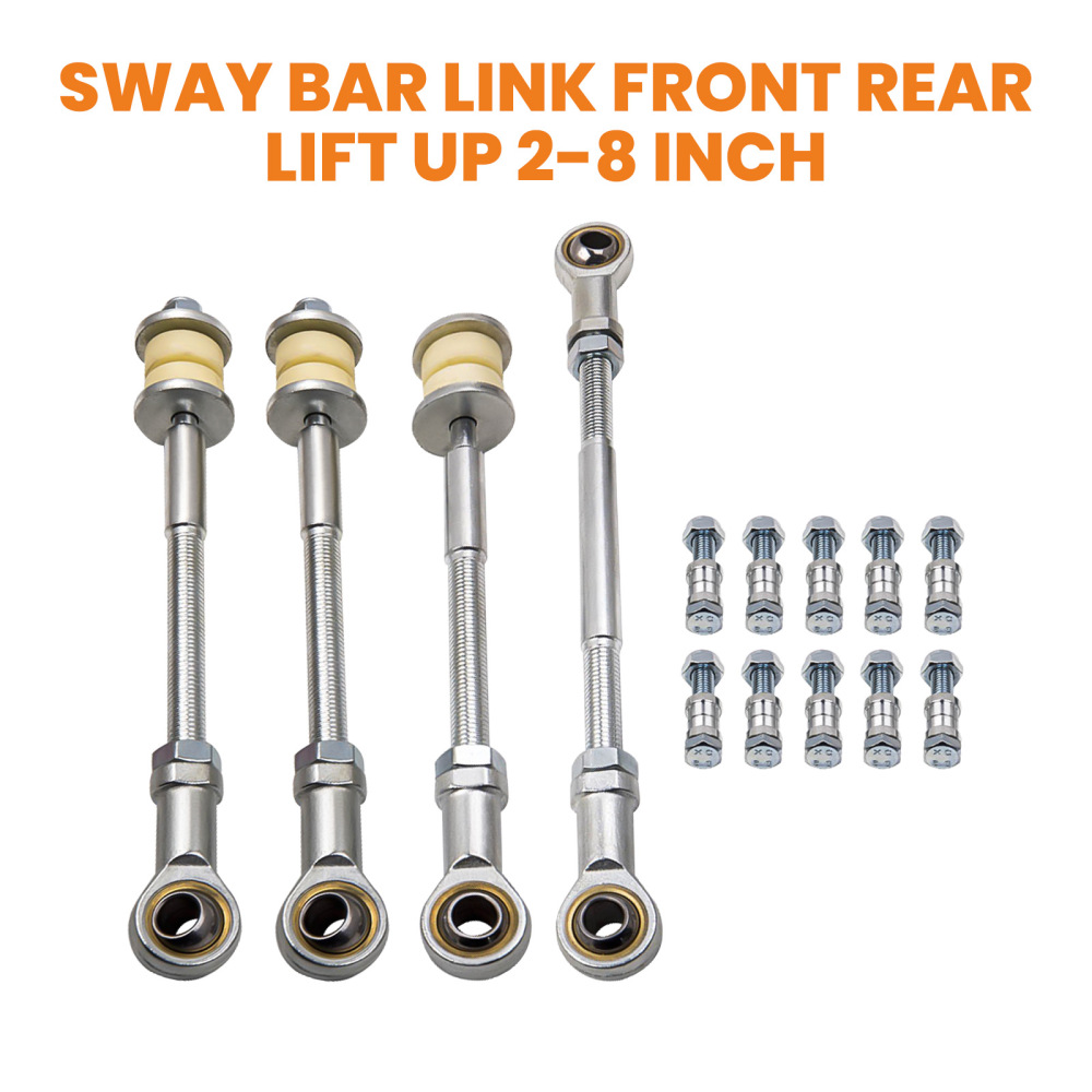 4 Front and Rear Adjustable Sway Bar Link Kit compatible for Nissan Patrol GU Y61 2 inch-8 inch Lift