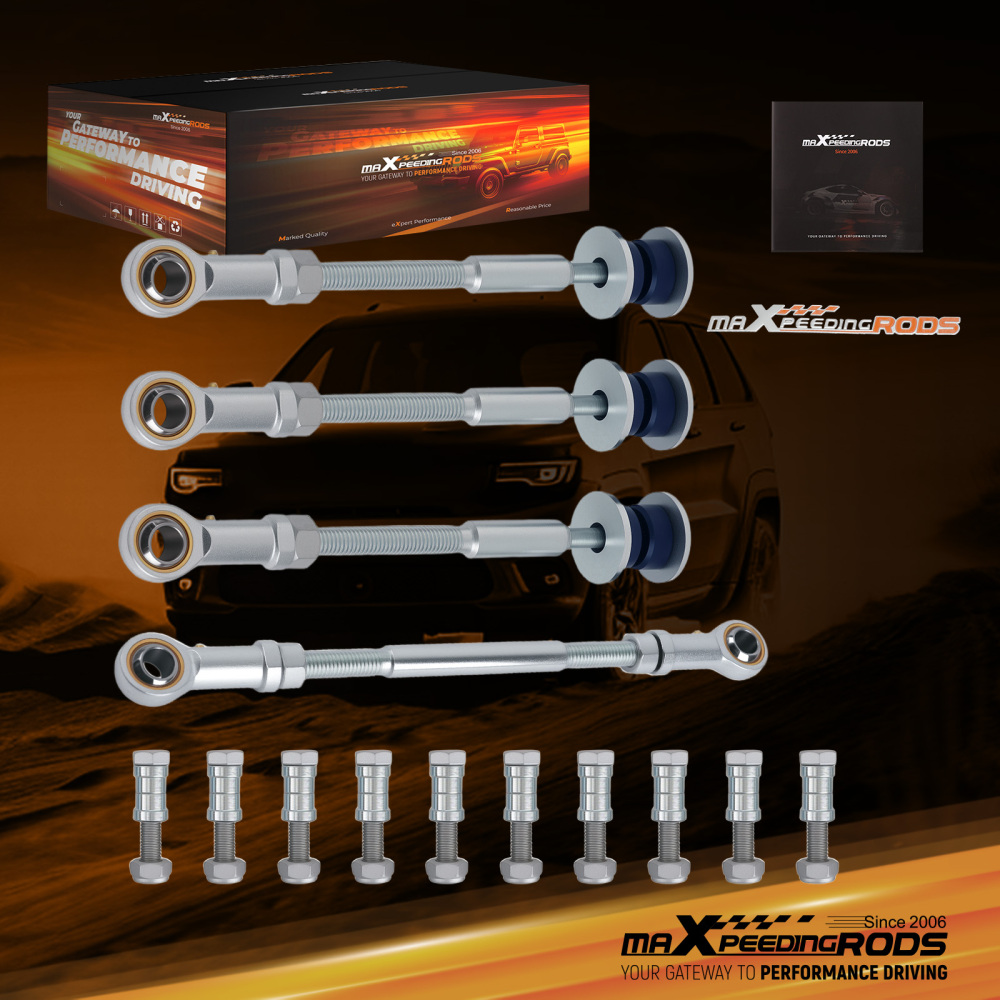 4x Heavy Duty Extended Sway Bar Link compatible for Nissan Patrol GU Y61 2 inch lift 4