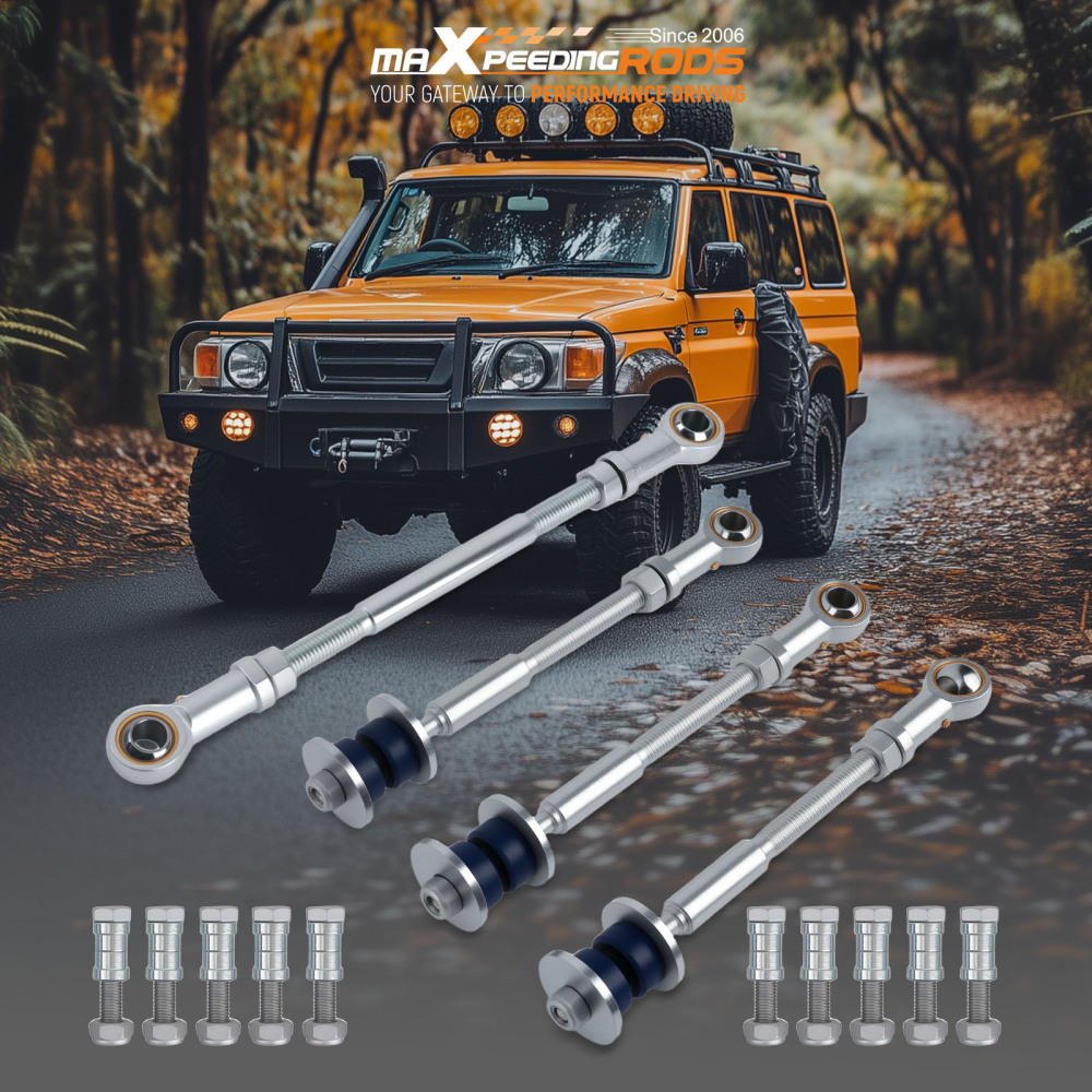 4x Heavy Duty Extended Sway Bar Link compatible for Nissan Patrol GU Y61 2 inch lift 4
