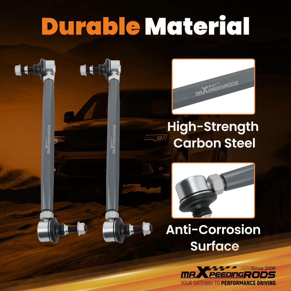 Pair Adjustable Front Sway Bar End Link 280-330mm compatible for Honda Civic 2016 2017-2019