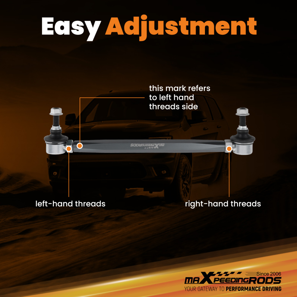 Pair Adjustable Front Sway Bar End Link 280-330mm compatible for Honda Civic 2016 2017-2019