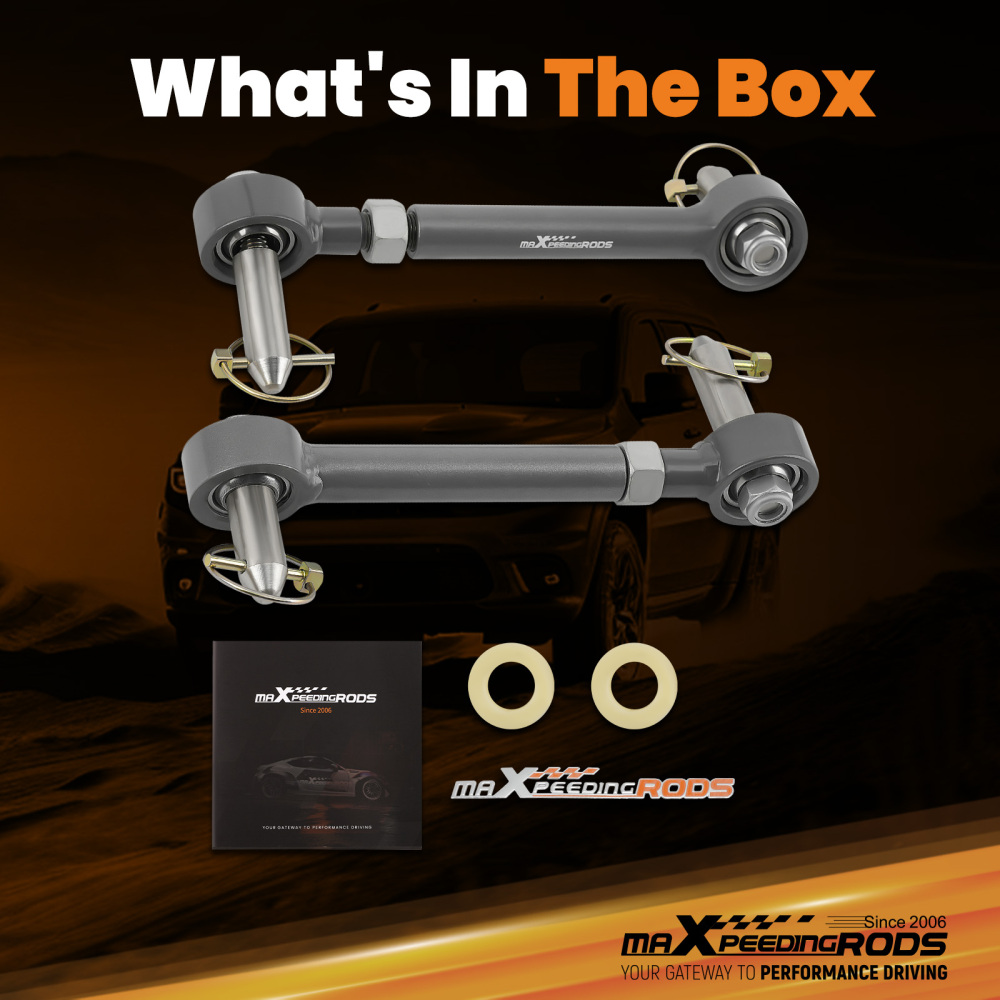 Front Extended Sway Bar End Links compatible for Jeep Wrangler JK 2007-18 2.5-6 lift