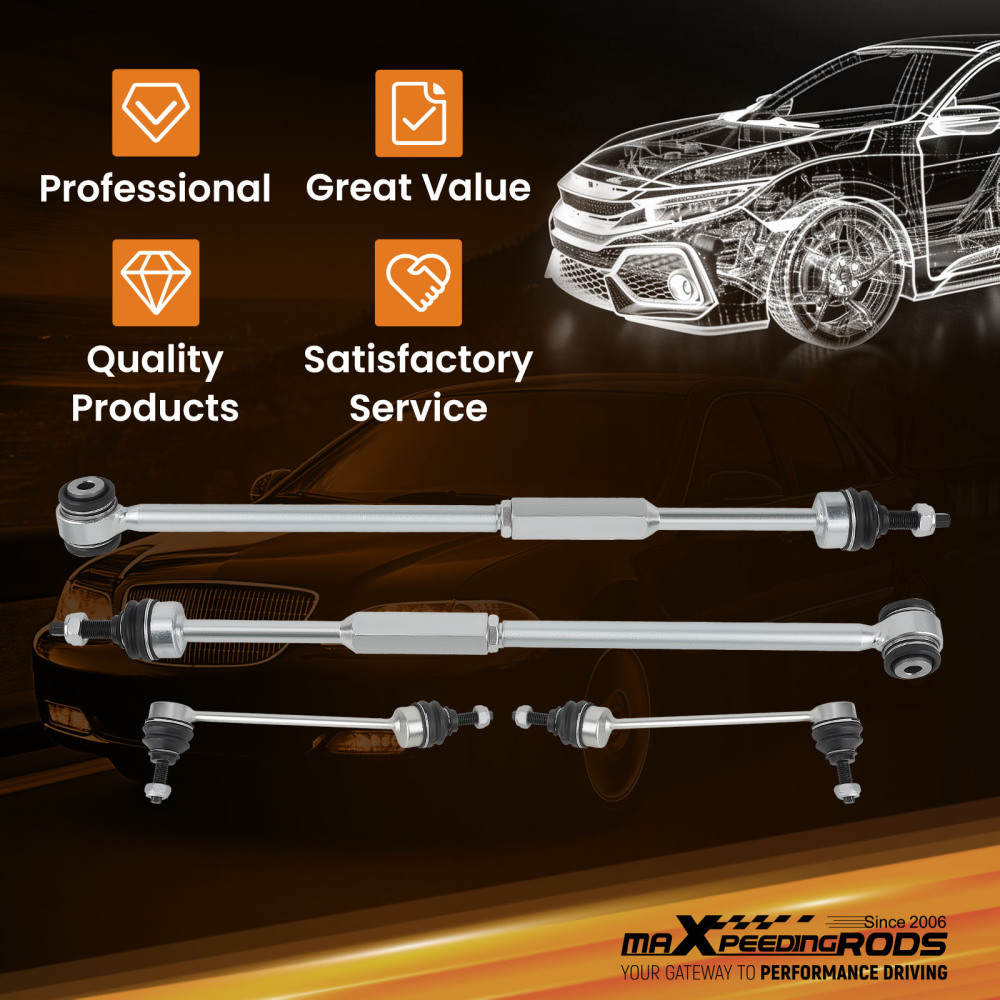 Compatible for Lincoln LS 2000-2006 Rear Torque Tie Rod Ends Sway Bar End Links Left Right