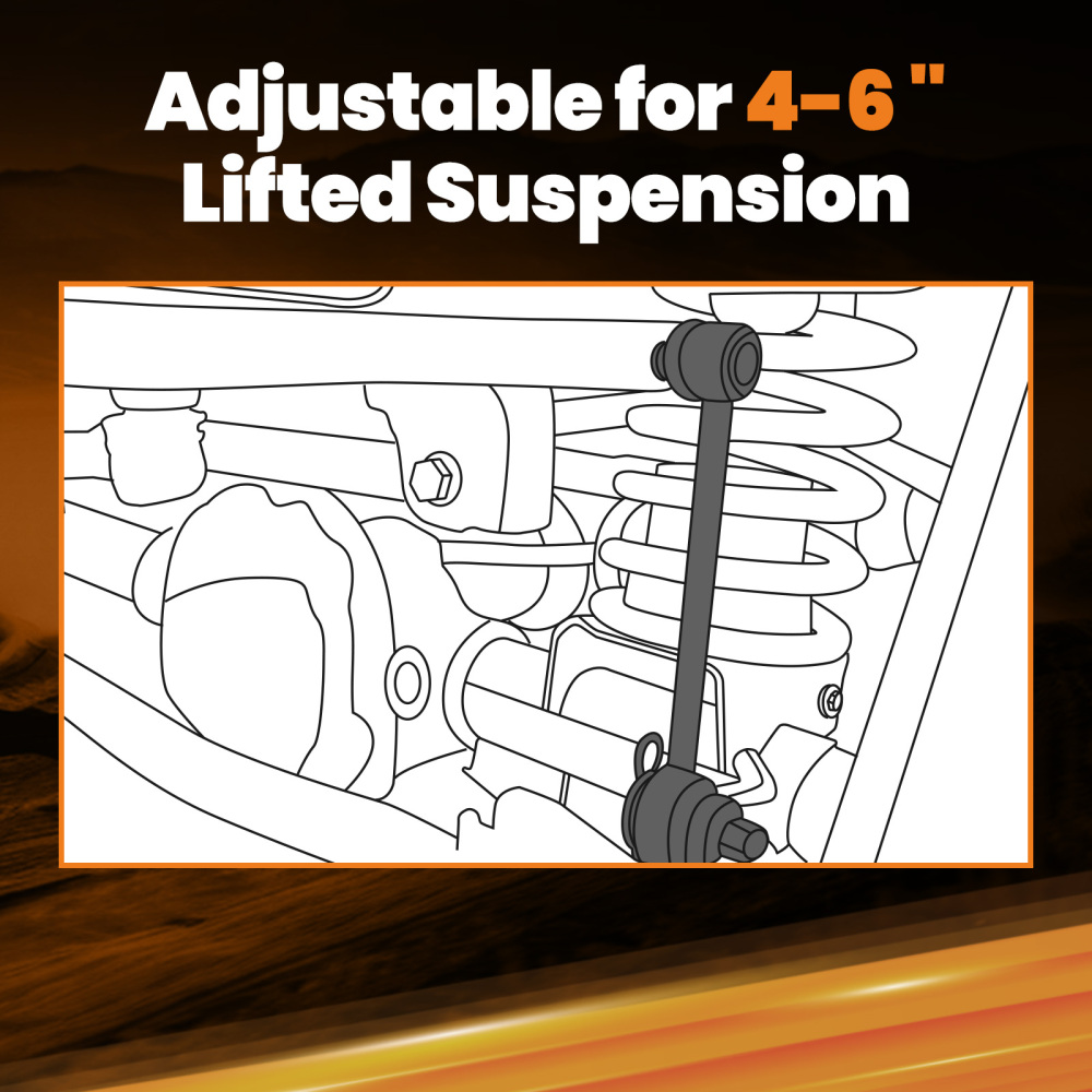 6 collegamenti di estremità della barra antirollio di ricambio per kit di sollevamento perChevy compatibile per Silverado 1500 compatibile per GMC Sierra