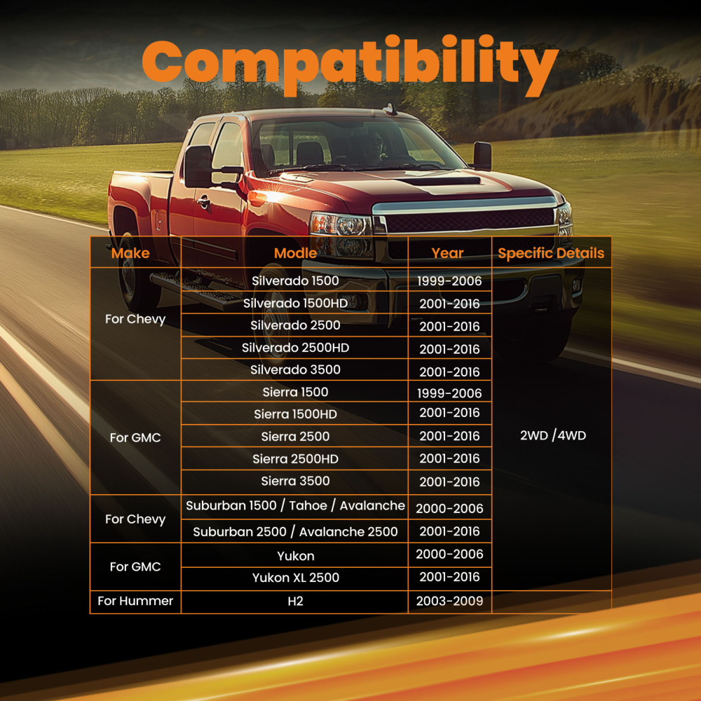 6 collegamenti di estremità della barra antirollio di ricambio per kit di sollevamento perChevy compatibile per Silverado 1500 compatibile per GMC Sierra