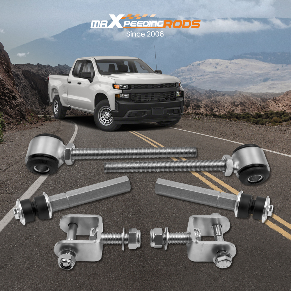 6 collegamenti di estremità della barra antirollio di ricambio per kit di sollevamento perChevy compatibile per Silverado 1500 compatibile per GMC Sierra