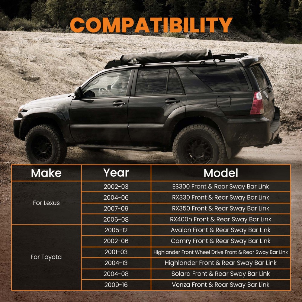 2 Front + 2 Rear Sway Bar Link compatible for Lexus ES300 RX300 compatible for Toyota Avalon compatible for Camry New