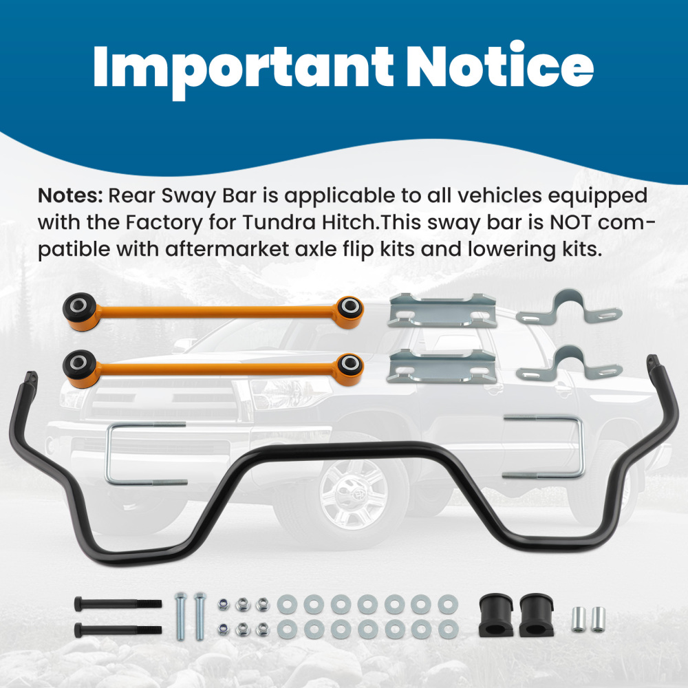 Rear sway bar kit compatible for toyota tundra sr5 sr 2007-2019 ptr11-34070