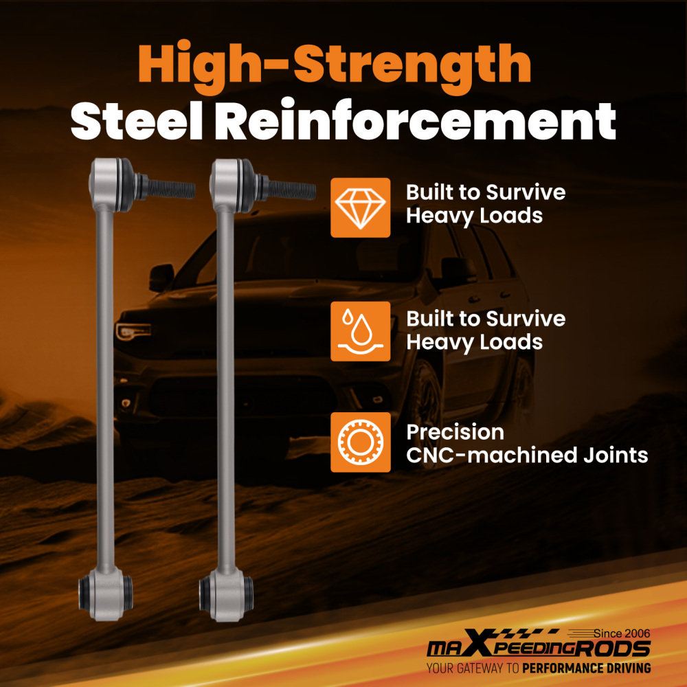 Front Stabilizer Bar End Link For 2007-2018 compatible for JEEP Wrangler JK JL with 1-2.5 lift