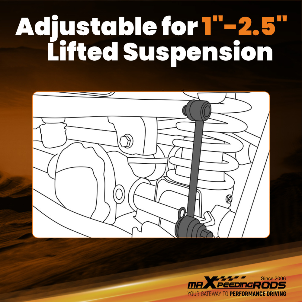 Front Stabilizer Bar End Link For 2007-2018 compatible for JEEP Wrangler JK JL with 1-2.5 lift