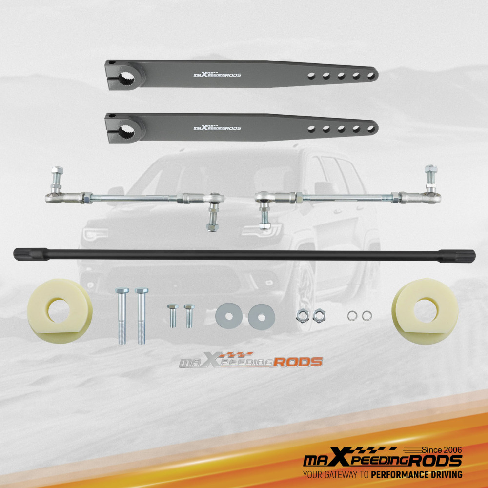 KIT BARRE STABILISATRICE AVANT AVEC BRAS EN ACIER compatible pour JEEP WRANGLER TJ LJ 97-06