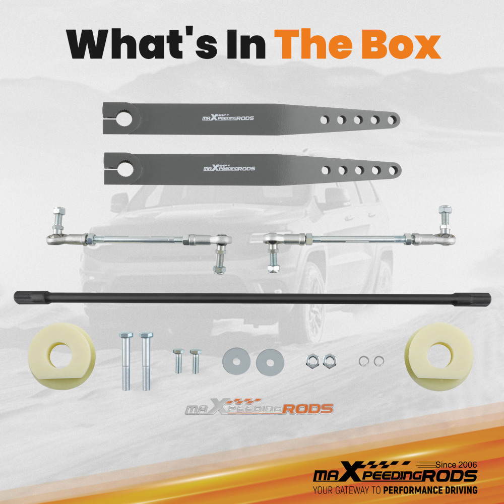 KIT BARRE STABILISATRICE AVANT AVEC BRAS EN ACIER compatible pour JEEP WRANGLER TJ LJ 97-06