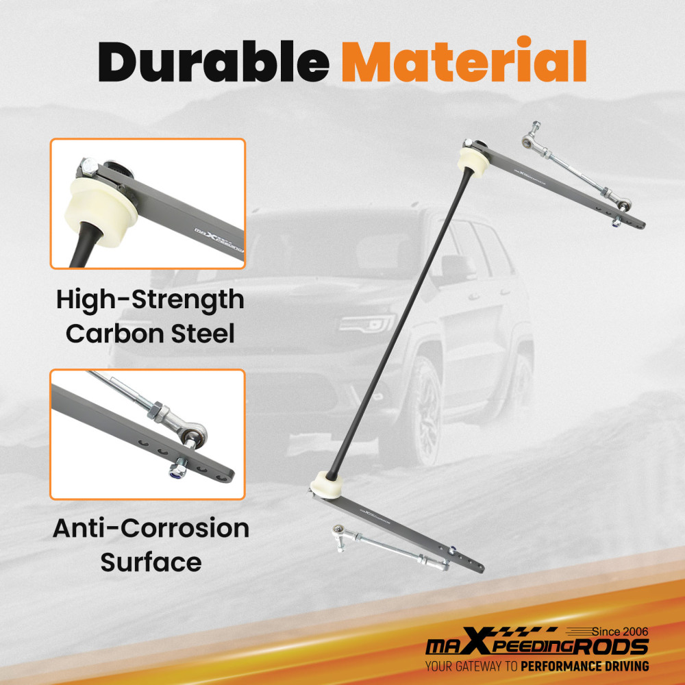 KIT BARRE STABILISATRICE AVANT AVEC BRAS EN ACIER compatible pour JEEP WRANGLER TJ LJ 97-06