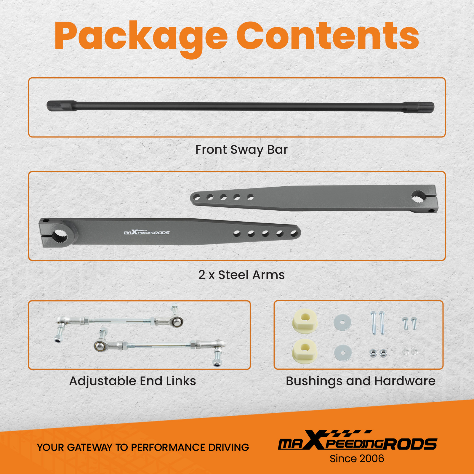 Front Off-Road Sway Bar Set compatible for Wrangler TJ/LJ 1997-2006 AD