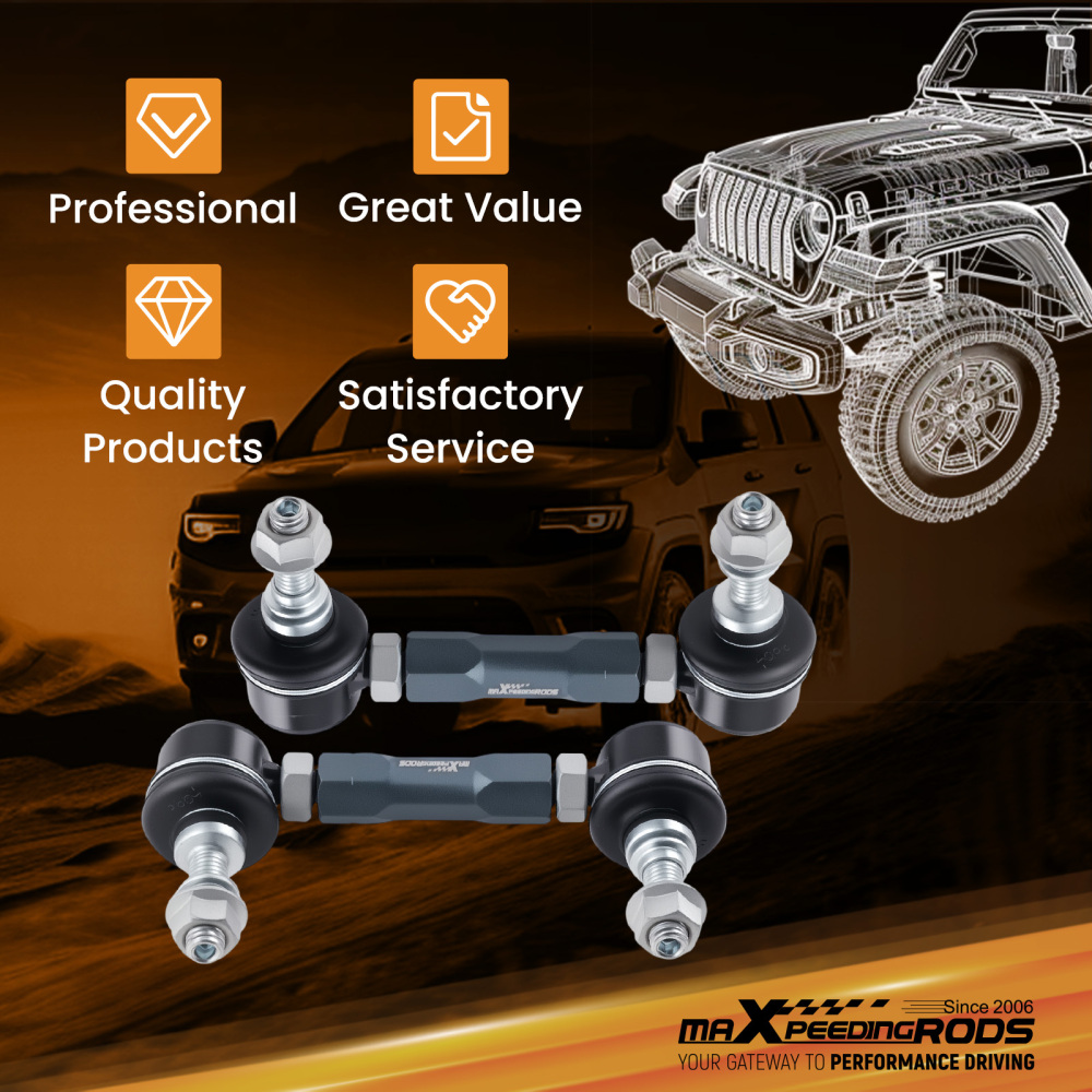 Adjustable Sway Bar End Link Kit Front Universal 137-160mm Aluminum Steel