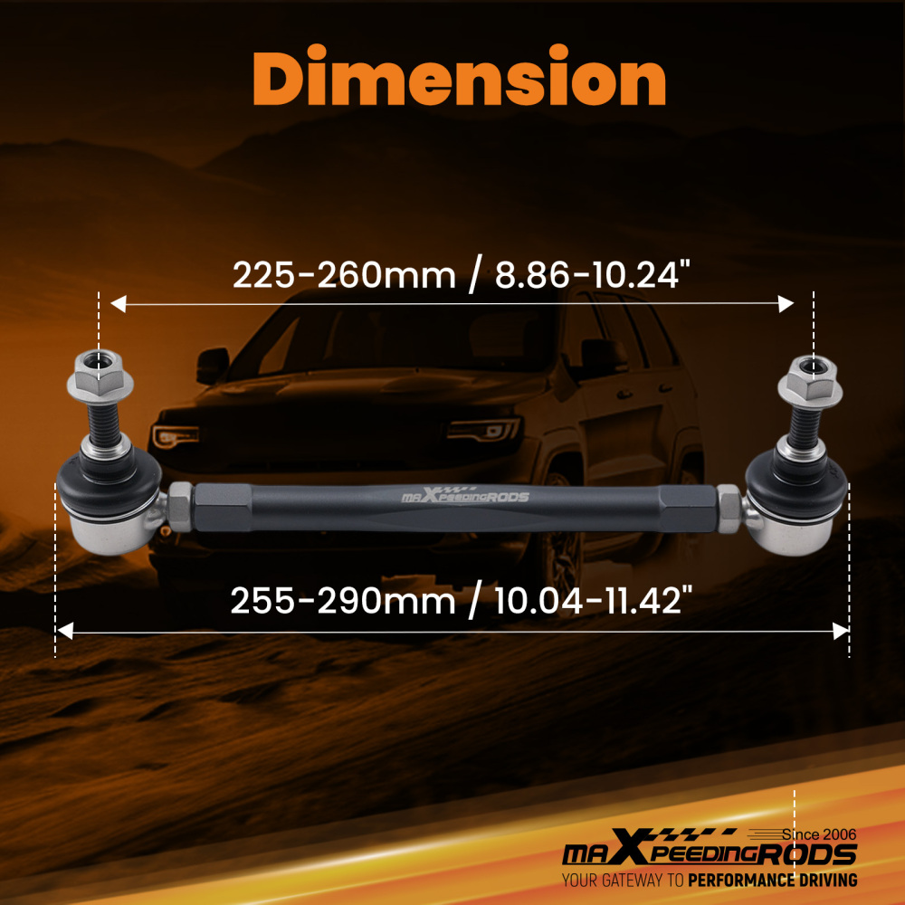 Adjustable End Link Kit compatible for Chevrolet HHR 2006-2011 255-290mm 10/12mm