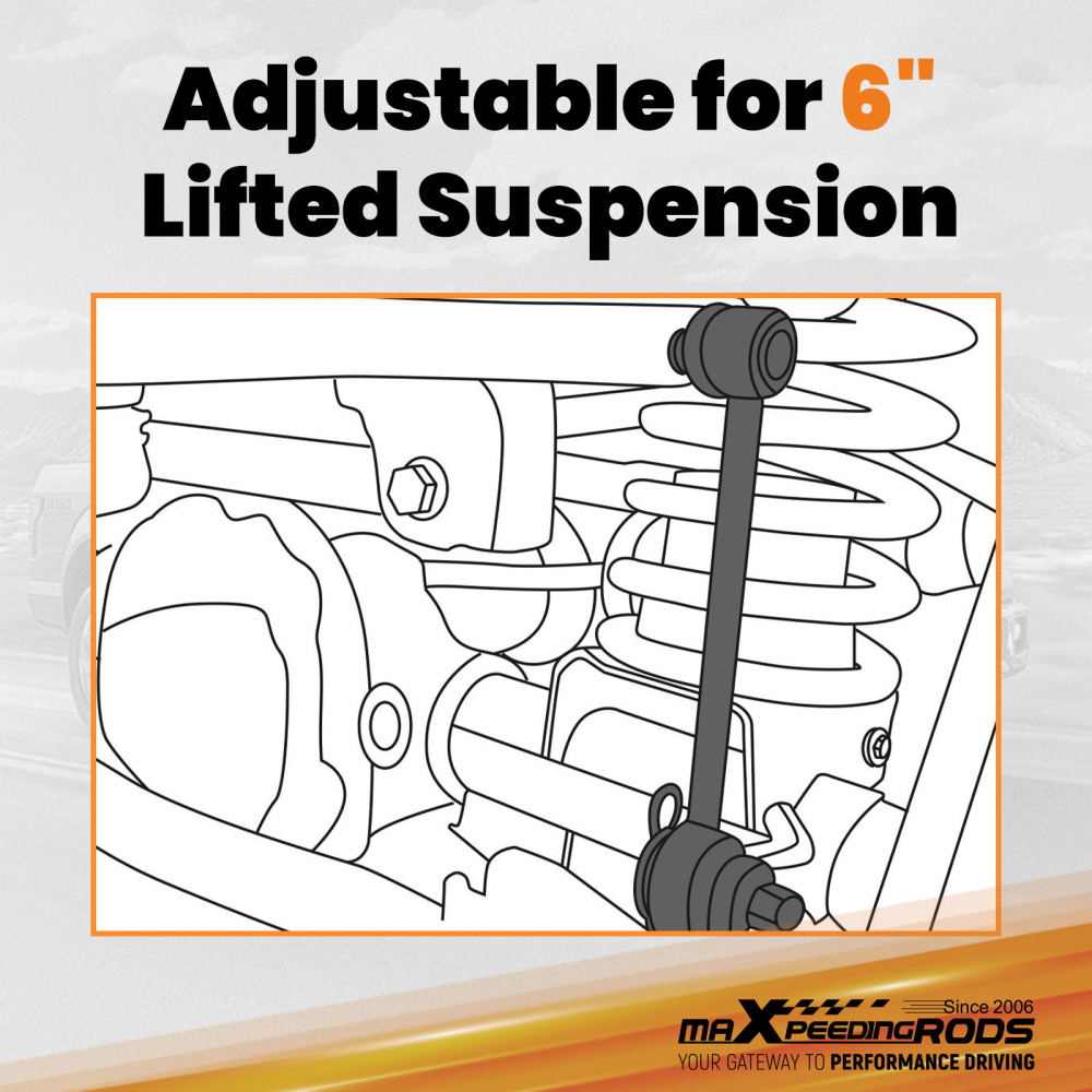 6 Front Stabilizer Sway Bar Link Kit compatible for Ram 1500 compatible for Silverado 2500HD compatible for Hummer 4WD